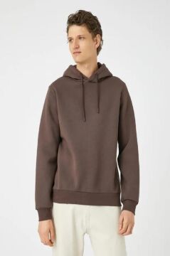 Koton Erkek Basic Kapşonlu Sweat Uzun Kollu