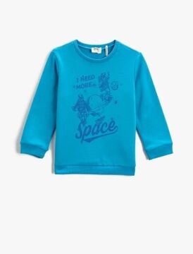 Koton Erkek Çocuk Sweatshirt Uzun Kollu Baskılı Bisiklet Yaka