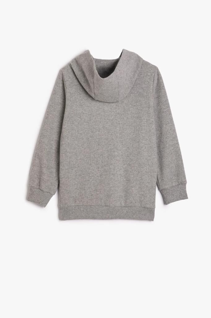 Koton Erkek Çocuk Basic Kapşonlu Sweatshirt Yumuşak Dokulu Etiket Detaylı