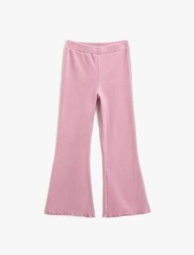 Koton Kız Çocuk Basic İspanyol Paça Pantolon Fitilli Beli Lastikli