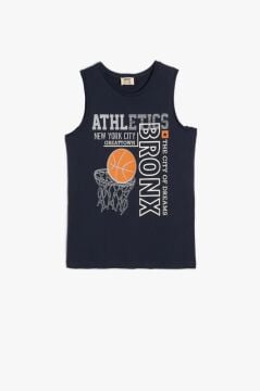 Koton Erkek Çocuk Atlet Basketbol Baskılı Bisiklet Yaka Pamuklu