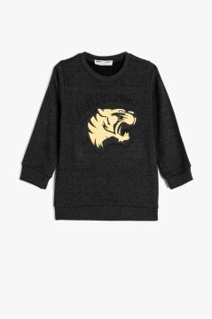 Koton Erkek Çocuk Sweatshirt Uzun Kollu Kaplan Baskılı