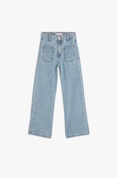 Koton Kız Çocuk Pamuklu Kot Pantolon - Wide Leg